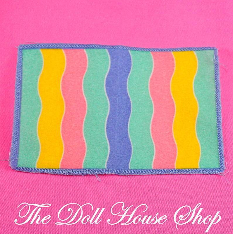 Fisher Price Loving Family Dollhouse Kids Playroom Wavy Floor Rug Mat-Toys & Hobbies:Preschool Toys & Pretend Play:Fisher-Price:1963-Now:Dollhouses-Fisher-Price-Bedroom,Blankets & Rugs,Dollhouse,Fisher Price,Loving Family,Playroom,Used-The Dollhouse Shop