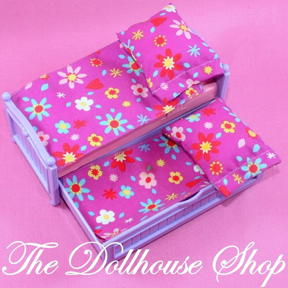 Fisher Price Loving Family Dollhouse Kids Trundle Bed Pink Purple Bedroom-Toys & Hobbies:Preschool Toys & Pretend Play:Fisher-Price:1963-Now:Dollhouses-Fisher-Price-Bedroom,Dollhouse,Fisher Price,Kids Bedroom,Loving Family,Purple,Used-The Dollhouse Shop