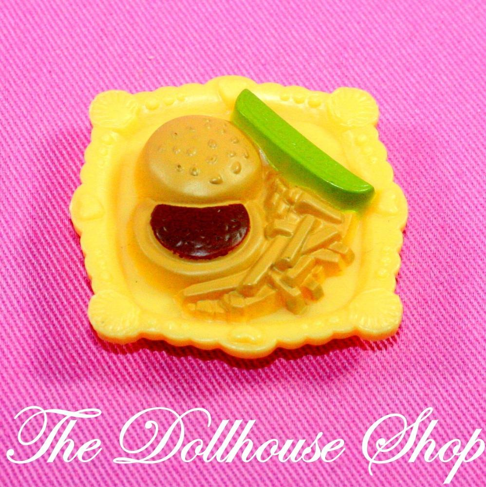 Fisher Price Loving Family Dollhouse Kitchen Doll Food Yellow Burger Snack Tray-Toys & Hobbies:Preschool Toys & Pretend Play:Fisher-Price:1963-Now:Dollhouses-Fisher-Price-Dollhouse,Fisher Price,Food Accessories,Kitchen,Loving Family,Used-The Dollhouse Shop