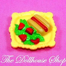 Fisher Price Loving Family Dollhouse Kitchen Doll Food Yellow Hotdog Snack Tray-Toys & Hobbies:Preschool Toys & Pretend Play:Fisher-Price:1963-Now:Dollhouses-Fisher-Price-Dollhouse,Fisher Price,Food Accessories,Kitchen,Loving Family,Used-The Dollhouse Shop