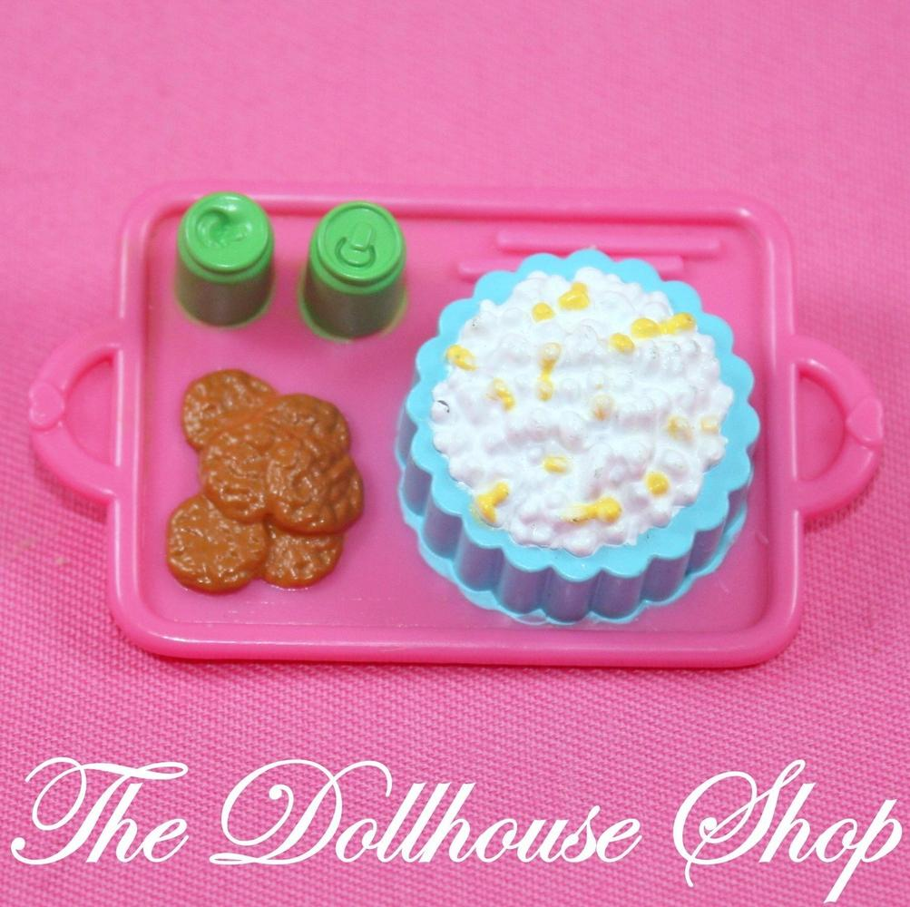 Fisher Price Loving Family Dollhouse Kitchen Pink Popcorn Soda Doll Food Tray-Toys & Hobbies:Preschool Toys & Pretend Play:Fisher-Price:1963-Now:Dollhouses-Fisher-Price-Dining Room,Dollhouse,Fisher Price,Food Accessories,Kitchen,Loving Family,Used-The Dollhouse Shop