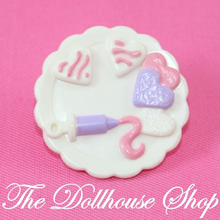 Fisher Price Loving Family Dollhouse Kitchen White Valentines Day Cookie Food Plate-Toys & Hobbies:Preschool Toys & Pretend Play:Fisher-Price:1963-Now:Dollhouses-Fisher-Price-Dining Room,Dollhouse,Dream Dollhouse,Fisher Price,Food Accessories,Holidays & Seasonal,Kitchen,Loving Family,Used-The Dollhouse Shop