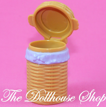 Fisher Price Loving Family Dollhouse Laundry Clothes Basket Hamper-Toys & Hobbies:Preschool Toys & Pretend Play:Fisher-Price:1963-Now:Dollhouses-Fisher-Price-Brown,Dollhouse,Fisher Price,Laundry Room,Loving Family,Used-The Dollhouse Shop