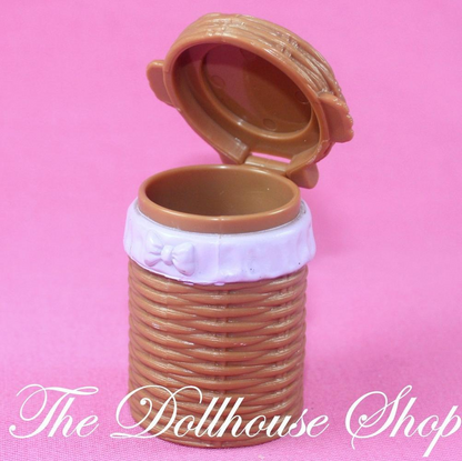 Fisher Price Loving Family Dollhouse Laundry Clothes Basket Hamper Nursery-Toys & Hobbies:Preschool Toys & Pretend Play:Fisher-Price:1963-Now:Dollhouses-Fisher-Price-Brown,Dollhouse,Fisher Price,Laundry Room,Loving Family,Used-The Dollhouse Shop