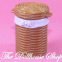 Fisher Price Loving Family Dollhouse Laundry Clothes Basket Hamper Nursery-Toys & Hobbies:Preschool Toys & Pretend Play:Fisher-Price:1963-Now:Dollhouses-Fisher-Price-Brown,Dollhouse,Fisher Price,Laundry Room,Loving Family,Used-The Dollhouse Shop