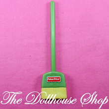 Fisher Price Loving Family Dollhouse Laundry Room Green Doll Straw Broom Kitchen-Toys & Hobbies:Preschool Toys & Pretend Play:Fisher-Price:1963-Now:Dollhouses-Fisher-Price-Dollhouse,Fisher Price,Green,Kitchen,Laundry Room,Loving Family,Used-The Dollhouse Shop