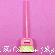Fisher Price Loving Family Dollhouse Laundry Room Pink Doll Straw Broom Kitchen-Toys & Hobbies:Preschool Toys & Pretend Play:Fisher-Price:1963-Now:Dollhouses-Fisher-Price-Dollhouse,Fisher Price,Kitchen,Laundry Room,Loving Family,Pink,Used-The Dollhouse Shop