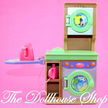 Fisher Price Loving Family Dollhouse Laundry Washer Dryer Iron Ironing Board Tan-Toys & Hobbies:Preschool Toys & Pretend Play:Fisher-Price:1963-Now:Dollhouses-Fisher-Price-Dollhouse,Fisher Price,Laundry Room,Loving Family,Used-The Dollhouse Shop