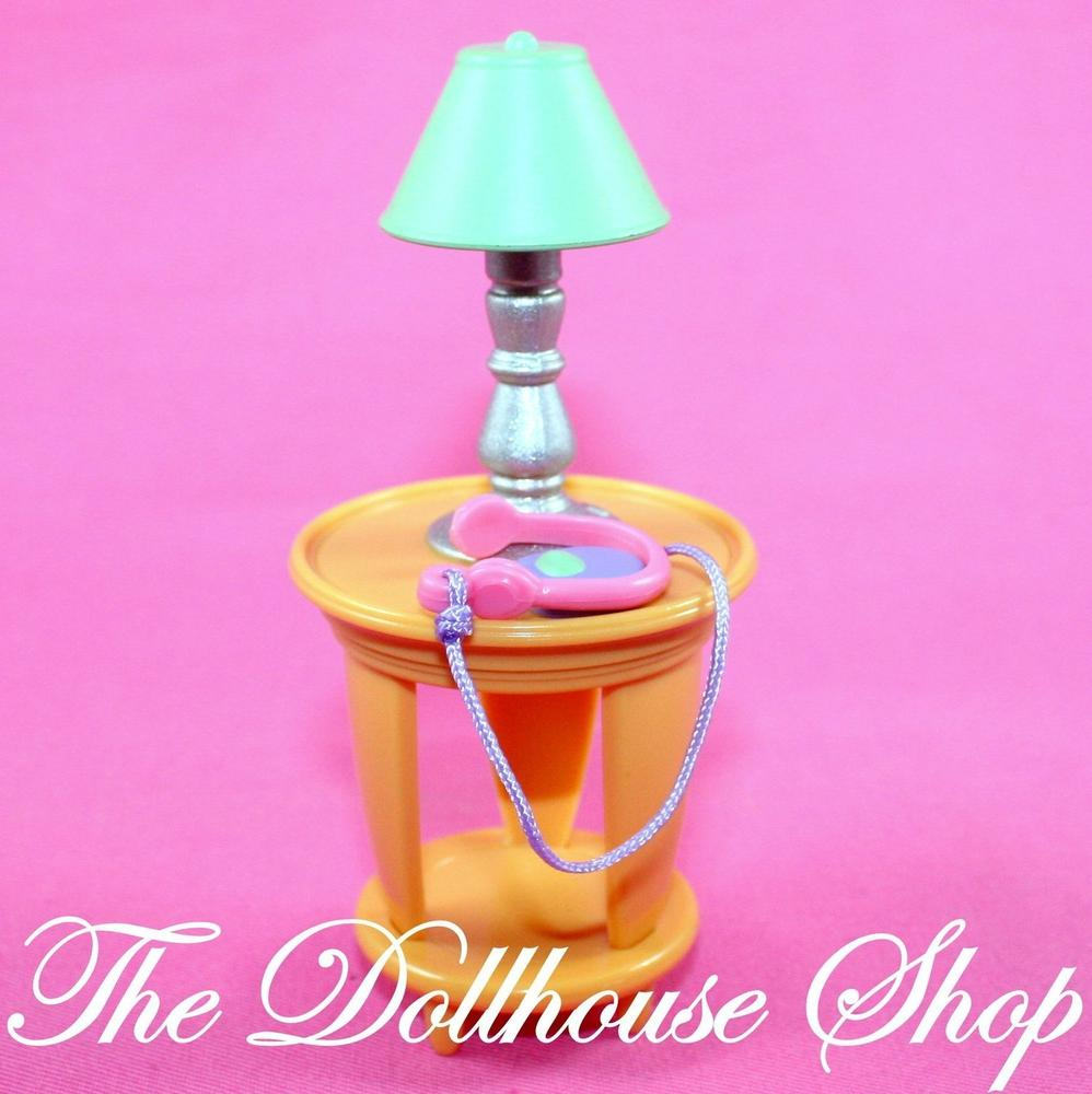 Fisher Price Loving Family Dollhouse Living Room Lamp Table CD Headphones-Toys & Hobbies:Preschool Toys & Pretend Play:Fisher-Price:1963-Now:Dollhouses-Fisher-Price-Dollhouse,Fisher Price,Lamps & Coffee Tables,Living Room,Loving Family,Used-The Dollhouse Shop