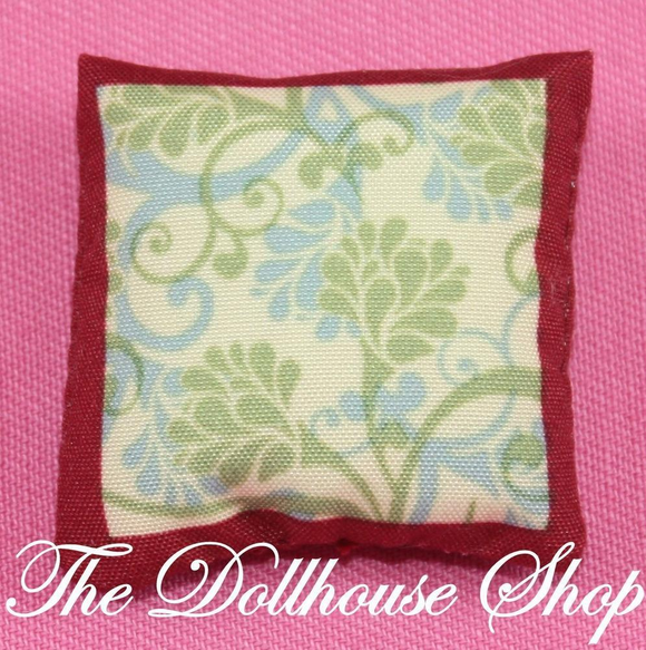 Fisher Price Loving Family Dollhouse Living Room Red Green Cushion Pillow-Toys & Hobbies:Preschool Toys & Pretend Play:Fisher-Price:1963-Now:Dollhouses-Fisher-Price-Bedroom,Dollhouse,Fisher Price,Living Room,Loving Family,Pillows,Red,Used-The Dollhouse Shop