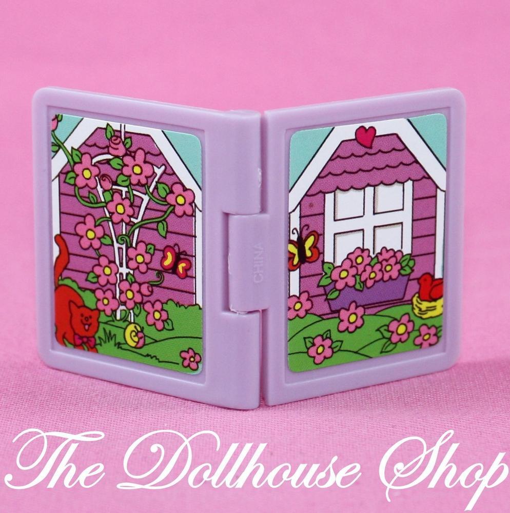 Fisher Price Loving Family Dollhouse Miniature Purple Book for Nursery Kids Room-Toys & Hobbies:Preschool Toys & Pretend Play:Fisher-Price:1963-Now:Dollhouses-Fisher-Price-Bedroom,Dollhouse,Fisher Price,Kids Bedroom,Living Room,Loving Family,Nursery Room,Office,Used-Fisher Price Loving Family Dream Dollhouse purple book opens and closes for doll bedtime fun. Find it now at The Dollhouse Shop, perfect for playtime!-The Dollhouse Shop