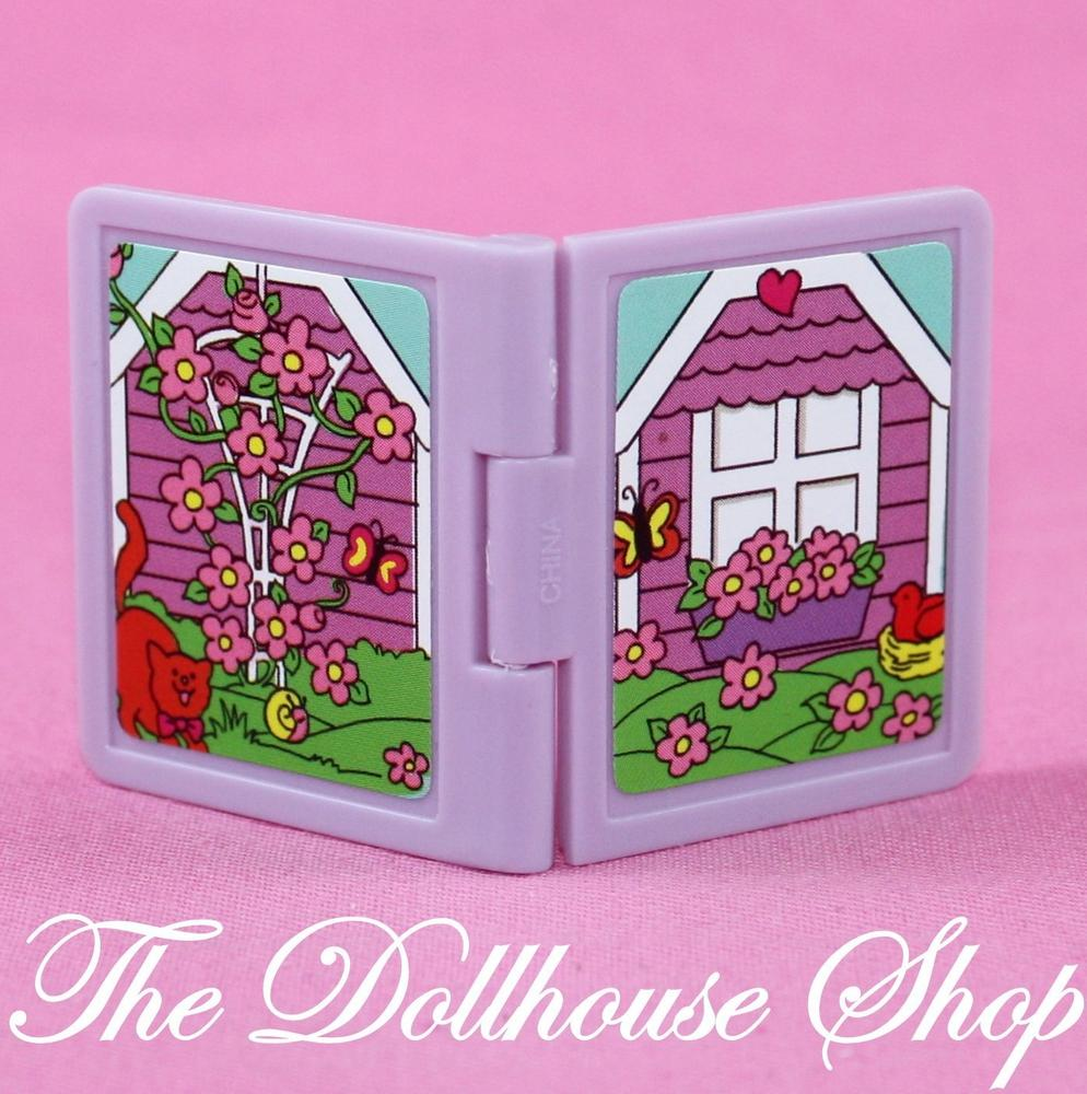 Fisher Price Loving Family Dollhouse Miniature Purple Book for Nursery Kids Room-Toys & Hobbies:Preschool Toys & Pretend Play:Fisher-Price:1963-Now:Dollhouses-Fisher-Price-Dollhouse,Fisher Price,Kids Bedroom,Loving Family,Nursery Room,Playroom,Used-The Dollhouse Shop
