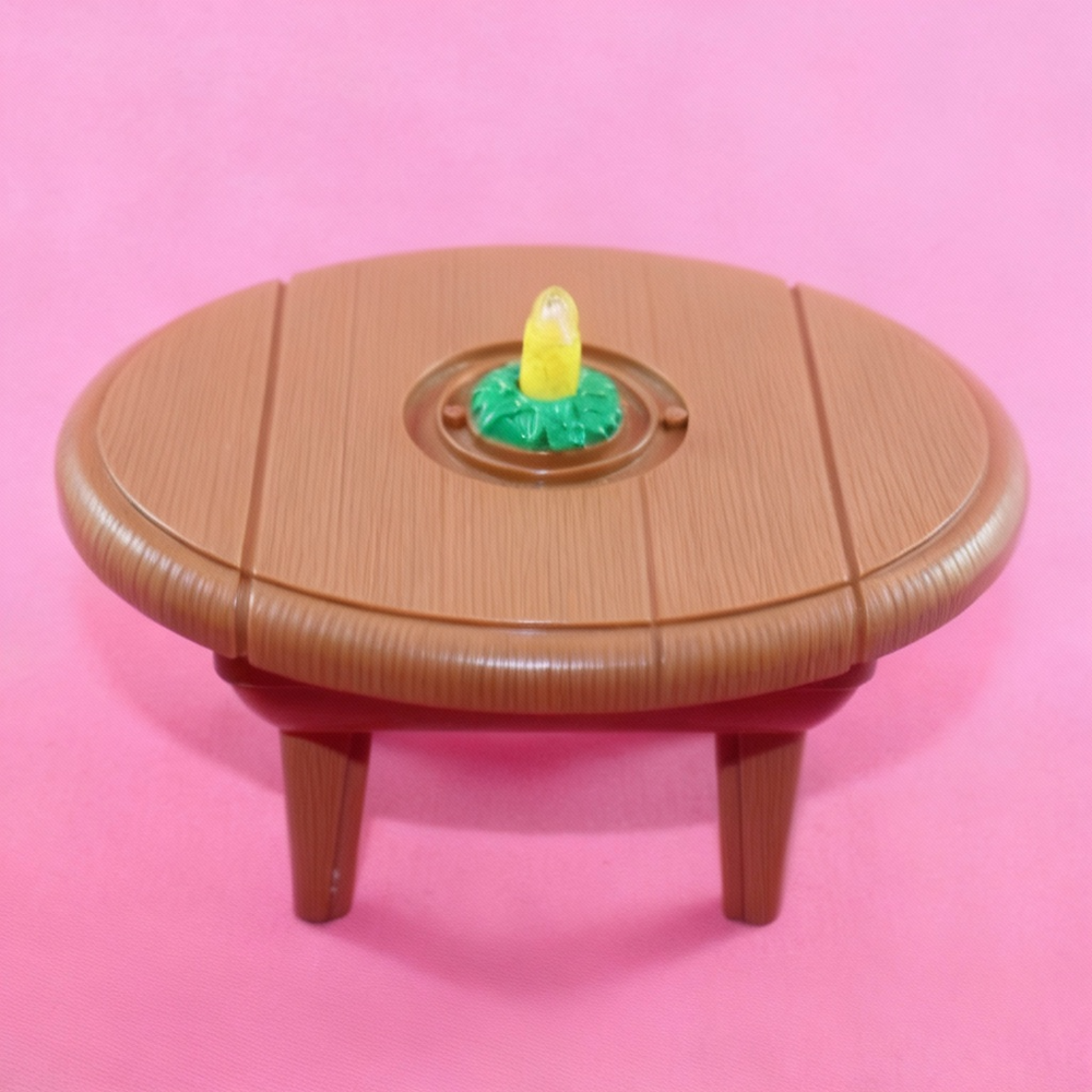 Fisher Price Loving Family Dollhouse NO Lights/ NO Sound Christmas Dining Table-Toys & Hobbies:Preschool Toys & Pretend Play:Fisher-Price:1963-Now:Dollhouses-Fisher-Price-Brown,Dining Room,Dollhouse,Fisher Price,Loving Family,Tables,Used-The Dollhouse Shop