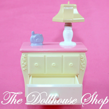 Fisher Price Loving Family Dollhouse New Additions Nursery Lamp Table Nightstand-Toys & Hobbies:Preschool Toys & Pretend Play:Fisher-Price:1963-Now:Dollhouses-Fisher-Price-Dollhouse,Fisher Price,Kids Bedroom,Loving Family,New Additions Dollhouse,Nursery Room,Used-The Dollhouse Shop