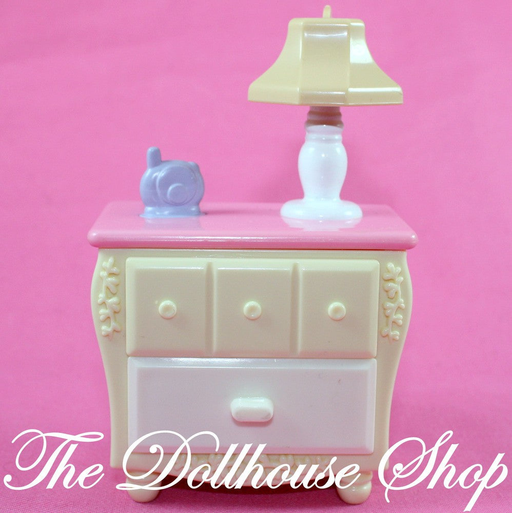 Fisher Price Loving Family Dollhouse New Additions Nursery Lamp Table Nightstand-Toys & Hobbies:Preschool Toys & Pretend Play:Fisher-Price:1963-Now:Dollhouses-Fisher-Price-Dollhouse,Fisher Price,Kids Bedroom,Loving Family,New Additions Dollhouse,Nursery Room,Used-The Dollhouse Shop