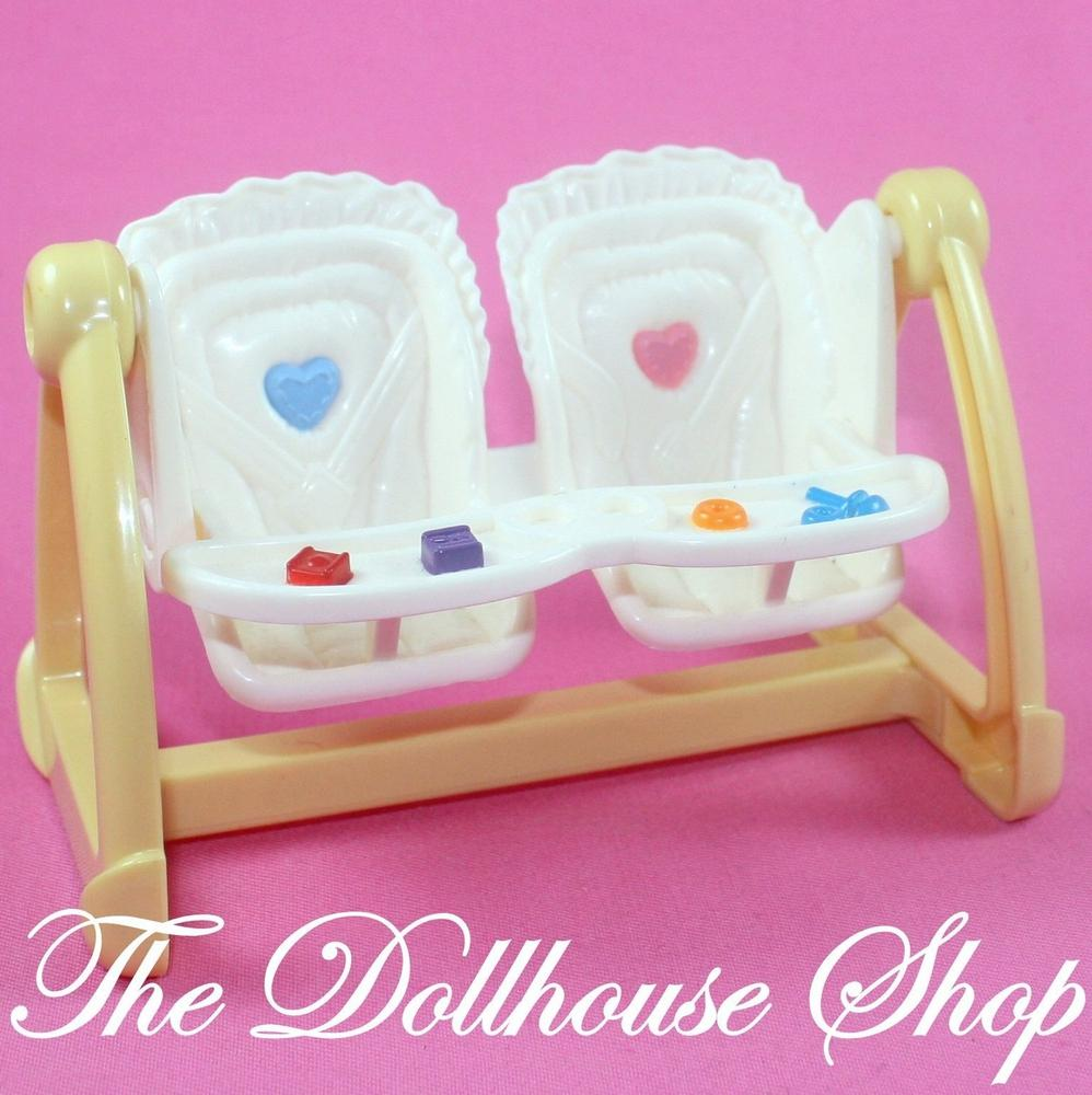 Fisher Price Loving Family Dollhouse Nursery Baby Doll Twin Swing High Chair-Toys & Hobbies:Preschool Toys & Pretend Play:Fisher-Price:1963-Now:Dollhouses-Fisher-Price-Chairs,Dollhouse,Fisher Price,Loving Family,Nursery Room,Used-The Dollhouse Shop