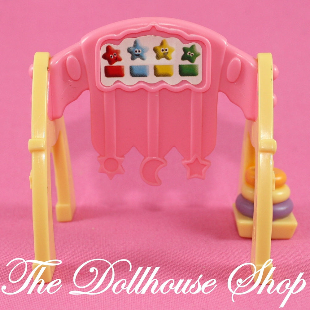 Fisher Price Loving Family Dollhouse Nursery Baby Doll's Pink Yellow Play Gym-Toys & Hobbies:Preschool Toys & Pretend Play:Fisher-Price:1963-Now:Dollhouses-Fisher-Price-Dollhouse,Fisher Price,Loving Family,Nursery Room,Playroom,Used-The Dollhouse Shop