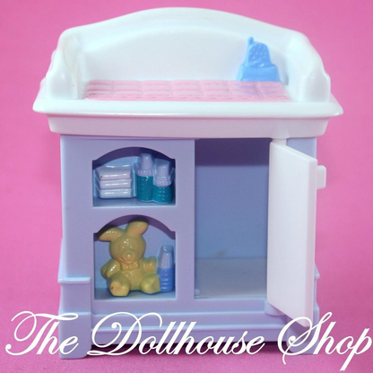 Fisher Price Loving Family Dollhouse Nursery Blue Baby Doll's Changing Table-Toys & Hobbies:Preschool Toys & Pretend Play:Fisher-Price:1963-Now:Dollhouses-Fisher-Price-Dollhouse,Dream Dollhouse,Fisher Price,Kids Bedroom,Loving Family,Nursery Room,Twin Time,Used-The Dollhouse Shop