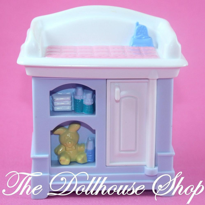 Fisher Price Loving Family Dollhouse Nursery Blue Baby Doll's Changing Table-Toys & Hobbies:Preschool Toys & Pretend Play:Fisher-Price:1963-Now:Dollhouses-Fisher-Price-Dollhouse,Dream Dollhouse,Fisher Price,Kids Bedroom,Loving Family,Nursery Room,Twin Time,Used-The Dollhouse Shop