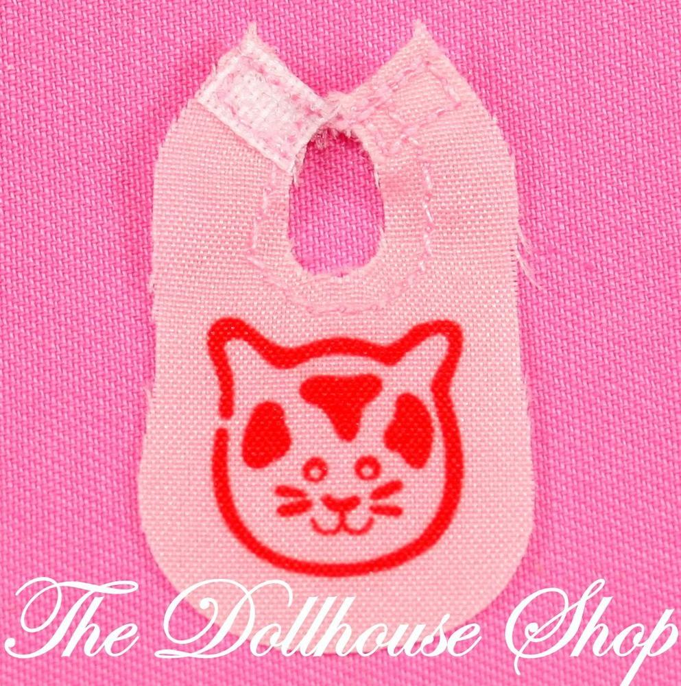 Fisher Price Loving Family Dollhouse Nursery Pink Baby Girl Doll Feeding Bib-Toys & Hobbies:Preschool Toys & Pretend Play:Fisher-Price:1963-Now:Dollhouses-Fisher-Price-Doll Dress Ups,Dollhouse,Fisher Price,Food Accessories,Loving Family,Nursery Room,Used-The Dollhouse Shop