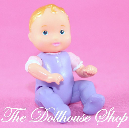 Fisher Price Loving Family Dollhouse Nursery Pink Purple Baby Girl Boy Doll-Toys & Hobbies:Preschool Toys & Pretend Play:Fisher-Price:1963-Now:Dollhouses-Fisher-Price-Baby,Dollhouse,Dolls,Fisher Price,Girl Dolls,Loving Family,Used-The Dollhouse Shop