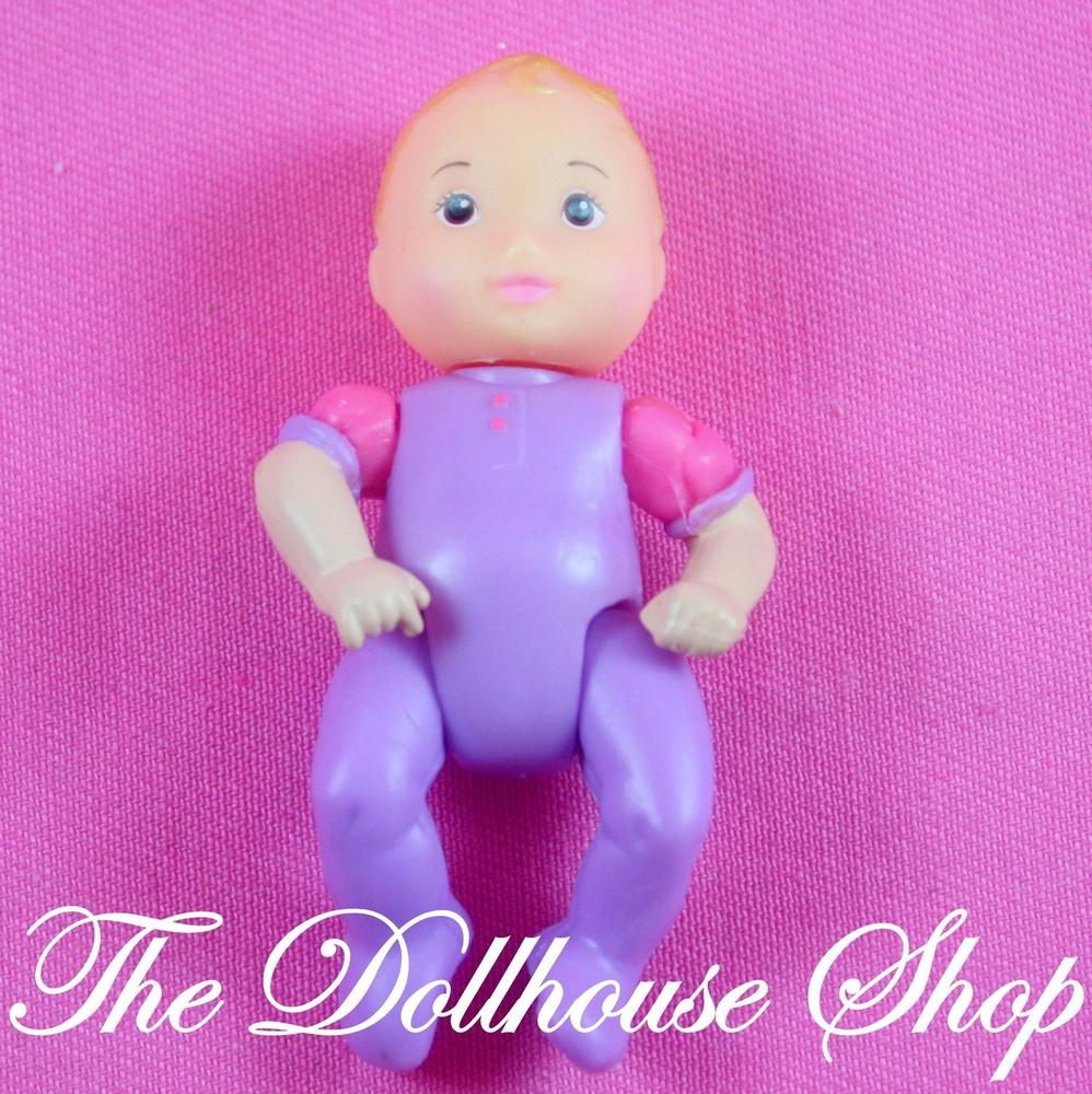 Fisher Price Loving Family Dollhouse Nursery Pink Purple Baby Girl Doll People-Toys & Hobbies:Preschool Toys & Pretend Play:Fisher-Price:1963-Now:Dollhouses-Fisher-Price-Baby,Dollhouse,Dolls,Fisher Price,Girl Dolls,Loving Family,Used-The Dollhouse Shop