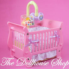 Fisher Price Loving Family Dollhouse Nursery Pink Twin Baby Doll Music lights Crib-Toys & Hobbies:Preschool Toys & Pretend Play:Fisher-Price:1963-Now:Dollhouses-Fisher-Price-Cribs & Cradles,Dollhouse,Fisher Price,Loving Family,Nursery Room,Twin Time,Used-Fisher Price Loving Family Twin Time Dollhouse crib with lights & music for 2 babies. Perfect for pretend play! Find it now at The Dollhouse Shop!-The Dollhouse Shop