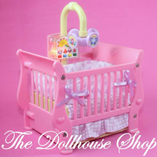 Fisher Price Loving Family Dollhouse Nursery Pink Twin Baby Doll Music lights Crib-Toys & Hobbies:Preschool Toys & Pretend Play:Fisher-Price:1963-Now:Dollhouses-Fisher-Price-Cribs & Cradles,Dollhouse,Fisher Price,Loving Family,Nursery Room,Twin Time,Used-The Dollhouse Shop