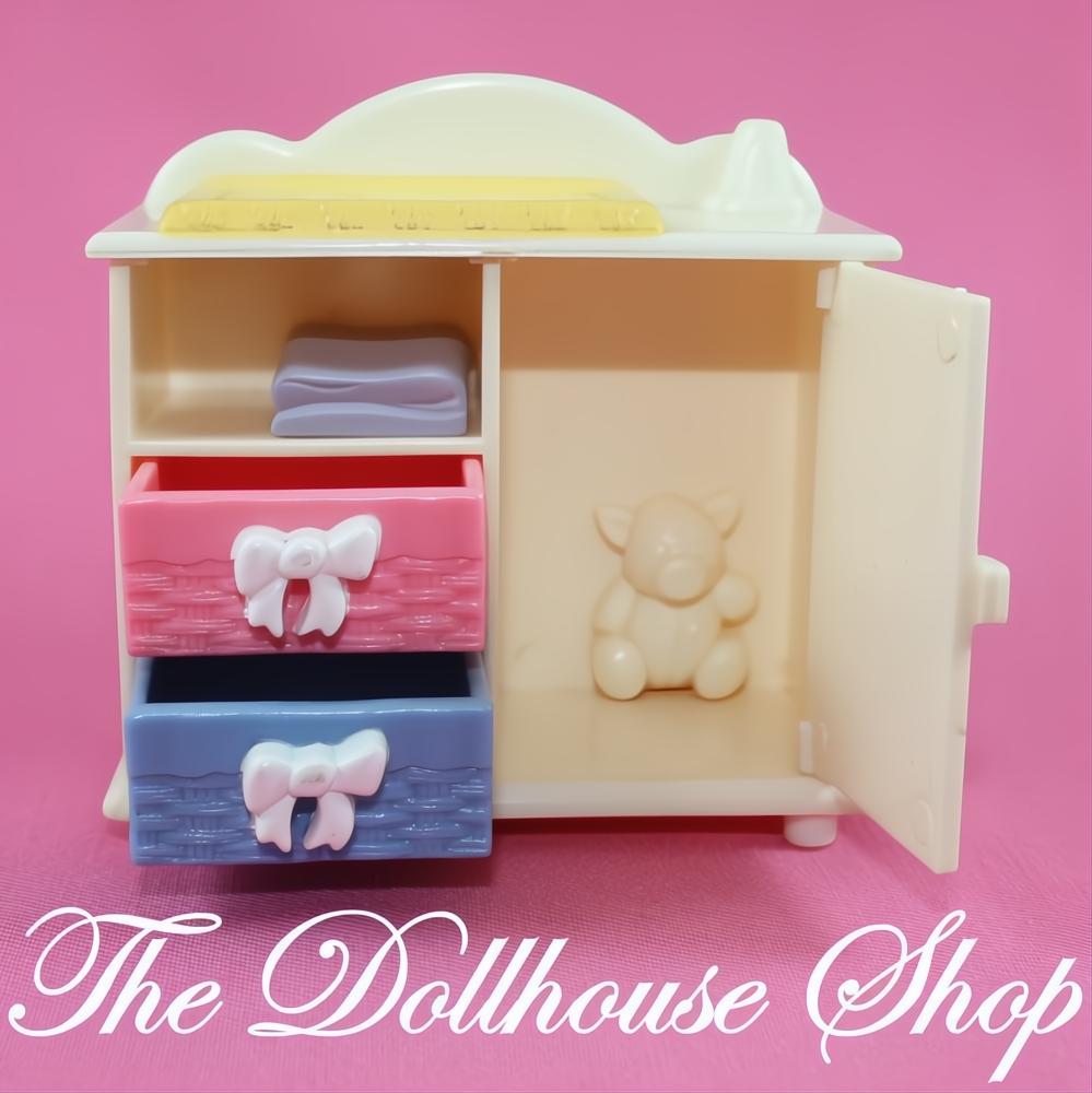 Fisher Price Loving Family Dollhouse Nursery Yellow White Baby Doll Changing Table-The Dollhouse Shop