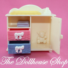 Fisher Price Loving Family Dollhouse Nursery Yellow White Baby Doll Changing Table-Toys & Hobbies:Preschool Toys & Pretend Play:Fisher-Price:1963-Now:Dollhouses-Fisher-Price-Dollhouse,Fisher Price,Loving Family,Nursery Room,Tables,Used-The Dollhouse Shop