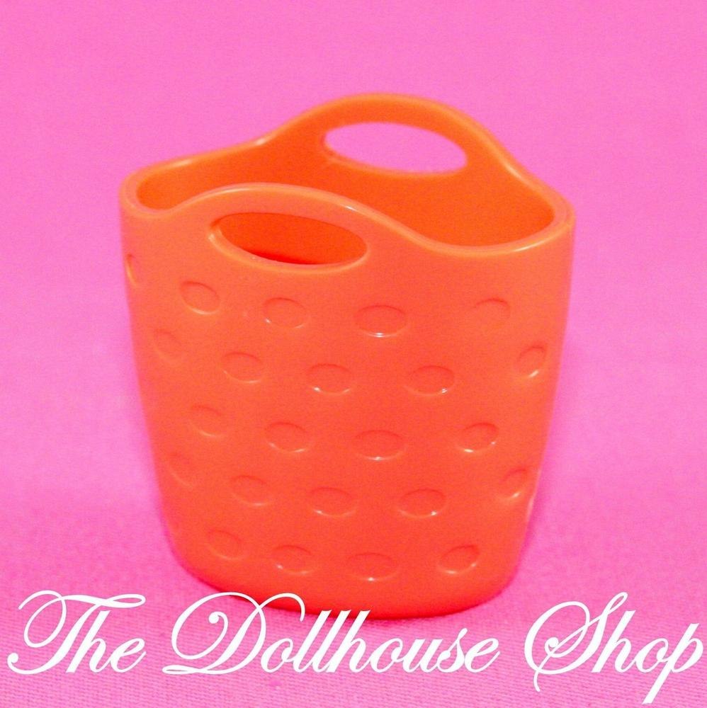 Fisher Price Loving Family Dollhouse Orange Clothes Laundry Washing Basket-Toys & Hobbies:Preschool Toys & Pretend Play:Fisher-Price:1963-Now:Dollhouses-Fisher-Price-Dollhouse,Fisher Price,Laundry Room,Loving Family,orange-The Dollhouse Shop
