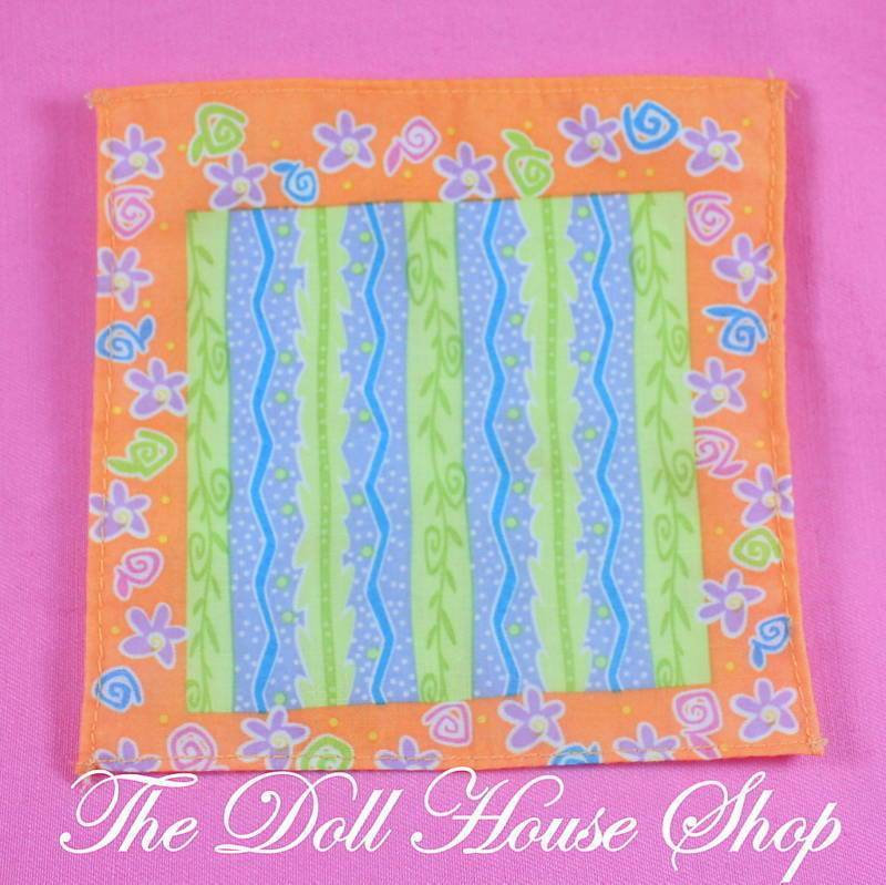 Fisher Price Loving Family Dollhouse Orange Picnic Blanket Camping Rug Camp-Toys & Hobbies:Preschool Toys & Pretend Play:Fisher-Price:1963-Now:Dollhouses-Fisher-Price-Backyard Fun,Blankets & Rugs,Camping Sets,Dollhouse,Fisher Price,Loving Family,Used-The Dollhouse Shop