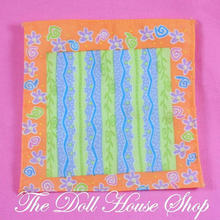 Fisher Price Loving Family Dollhouse Orange Picnic Blanket Camping Rug Camp-Toys & Hobbies:Preschool Toys & Pretend Play:Fisher-Price:1963-Now:Dollhouses-Fisher-Price-Backyard Fun,Blankets & Rugs,Camping Sets,Dollhouse,Fisher Price,Loving Family,Used-The Dollhouse Shop
