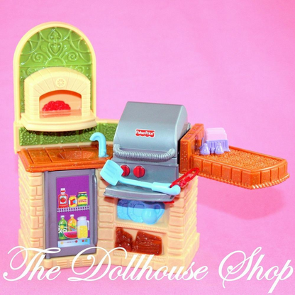 Fisher Price Loving Family Dollhouse Outdoor Doll Barbecue BBQ Grill-Toys & Hobbies:Preschool Toys & Pretend Play:Fisher-Price:1963-Now:Dollhouses-Fisher-Price-Backyard Fun,Dollhouse,Fisher Price,Loving Family,Outdoor Furniture,Used-The Dollhouse Shop