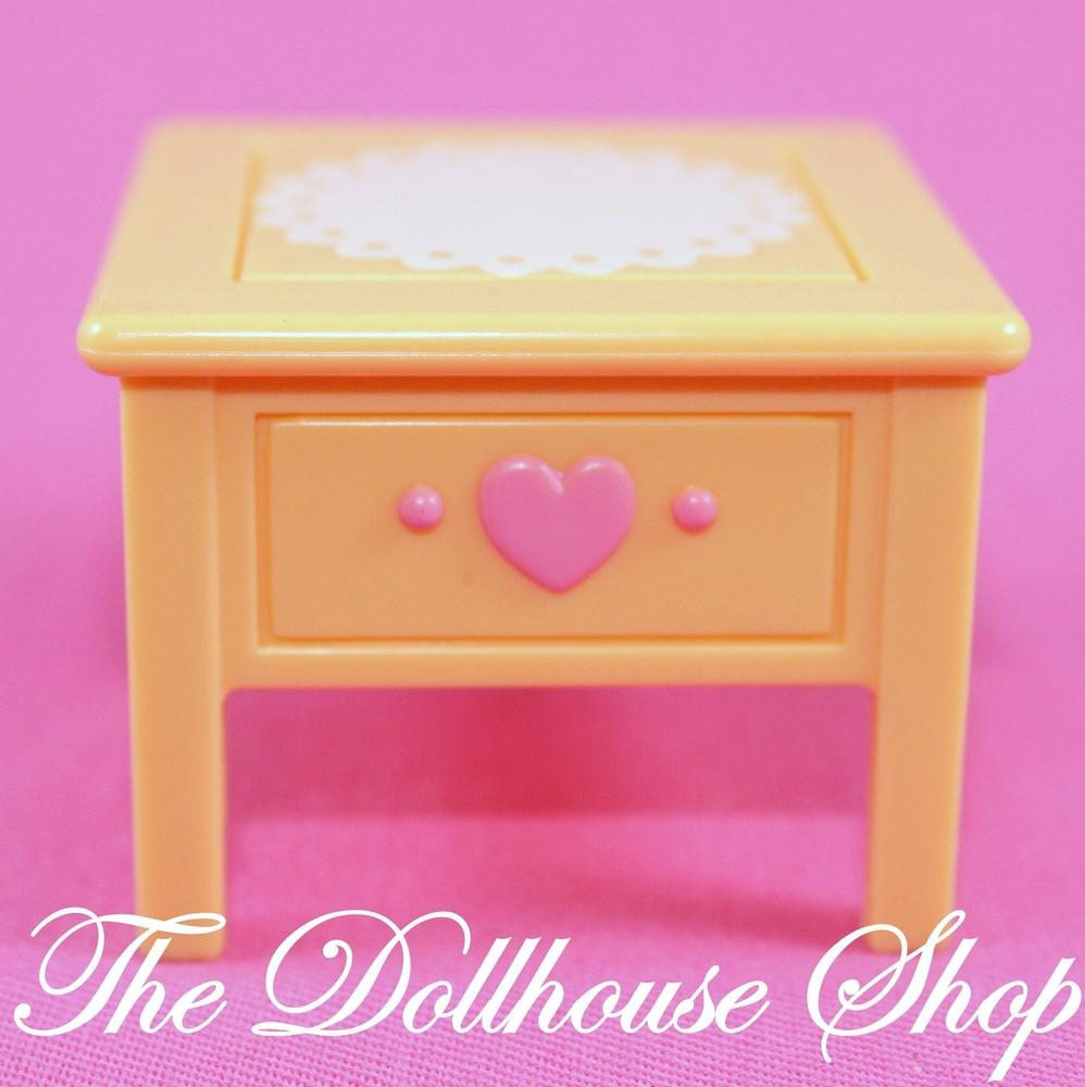 Fisher Price Loving Family Dollhouse Parents Bedroom Bedside Bed End Table-Toys & Hobbies:Preschool Toys & Pretend Play:Fisher-Price:1963-Now:Dollhouses-Fisher-Price-Bedroom,Dollhouse,Fisher Price,Loving Family,Parents Bedroom,Sweet Sounds,Tables,Used-The Dollhouse Shop