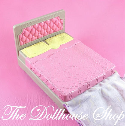 Fisher-Price Loving Family Dollhouse Parent's Bedroom Pink Floral Bed-The Dollhouse Shop
