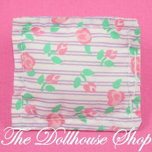 Fisher Price Loving Family Dollhouse Parent's Bedroom White Floral Bed Pillow-Toys & Hobbies:Preschool Toys & Pretend Play:Fisher-Price:1963-Now:Dollhouses-Fisher-Price-Bedroom,Dollhouse,Fisher Price,Loving Family,Parents Bedroom,Pillows,Sweet Sounds,Used,White-Fisher Price Loving Family Dollhouse White Floral doll's bed pillow with flowers and stripes. Originally sold in the parents' bedroom set. Gently used, pre-owned condition Perfect for Fisher Price Loving family Dream Dollhouse or Playskool Dollhouse.