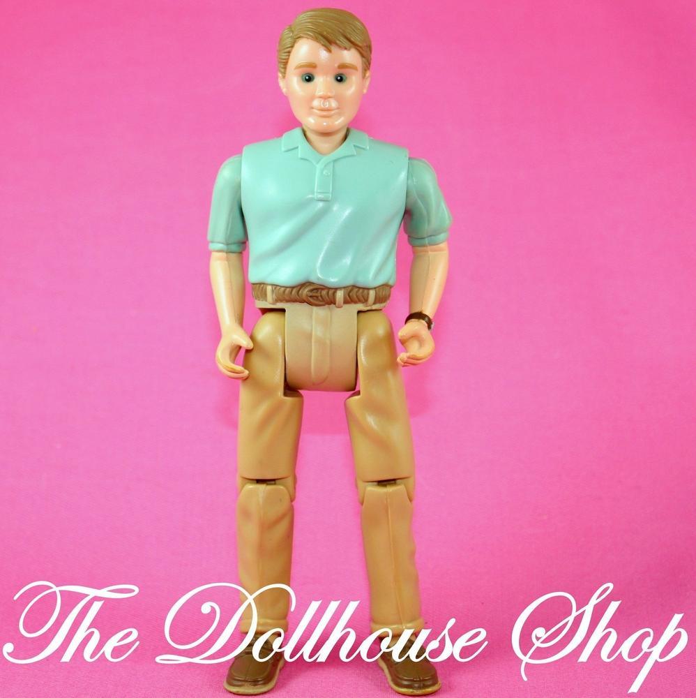 Fisher Price Loving Family Dollhouse People Dad Father Man Green Shirt Doll-Toys & Hobbies:Preschool Toys & Pretend Play:Fisher-Price:1963-Now:Dollhouses-Fisher-Price-Brown Hair,Dollhouse,Dolls,Father,Fisher Price,Green,Loving Family,Twin Time,Used-Fisher Price Loving Family Dad Doll in green shirt picks up baby dolls! Perfect for dollhouse fun. Find him now at The Dollhouse Shop!-The Dollhouse Shop