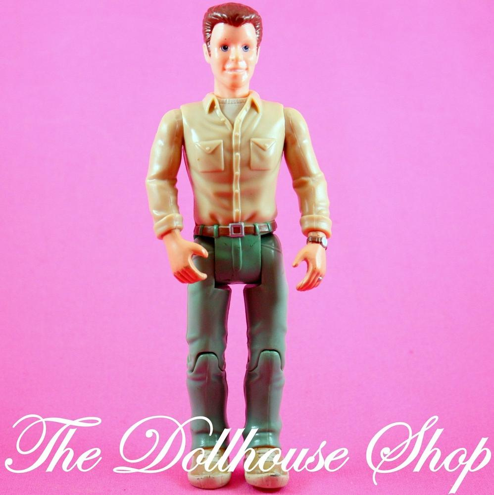 Fisher Price Loving Family Dollhouse People Dad Father Tan Shirt Green Pant Doll-Toys & Hobbies:Preschool Toys & Pretend Play:Fisher-Price:1963-Now:Dollhouses-Fisher-Price-Brown Hair,Dollhouse,Dolls,Father,Fisher Price,Green,Loving Family,Used-The Dollhouse Shop