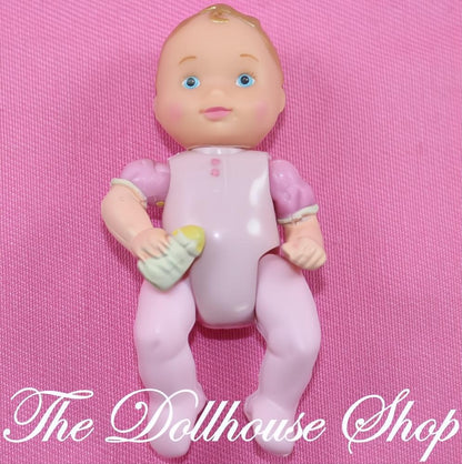 Fisher-Price Loving Family Dollhouse People Twin Pink Baby Girl Doll Bottle-The Dollhouse Shop
