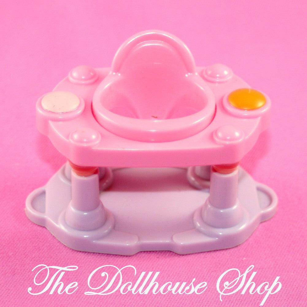 Fisher Price Loving Family Dollhouse Pink Baby Doll Exersaucer Nursery Walker-Toys & Hobbies:Preschool Toys & Pretend Play:Fisher-Price:1963-Now:Dollhouses-Fisher-Price-Dollhouse,Fisher Price,Loving Family,Nursery Room,Pink,Sweet Sounds,Twin Time,Used-Fisher Price Loving Family Dollhouse Pink Baby Doll Exersaucer fits 2-inch dolls. Perfect for playtime fun! Shop now at The Dollhouse Shop!-The Dollhouse Shop
