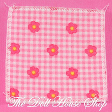 Fisher Price Loving Family Dollhouse Pink Baby Doll Nursery Blanket Flowers Kids-Toys & Hobbies:Preschool Toys & Pretend Play:Fisher-Price:1963-Now:Dollhouses-Fisher-Price-Blankets & Rugs,Dollhouse,Fisher Price,Kids Bedroom,Loving Family,Nursery Room,Used-The Dollhouse Shop