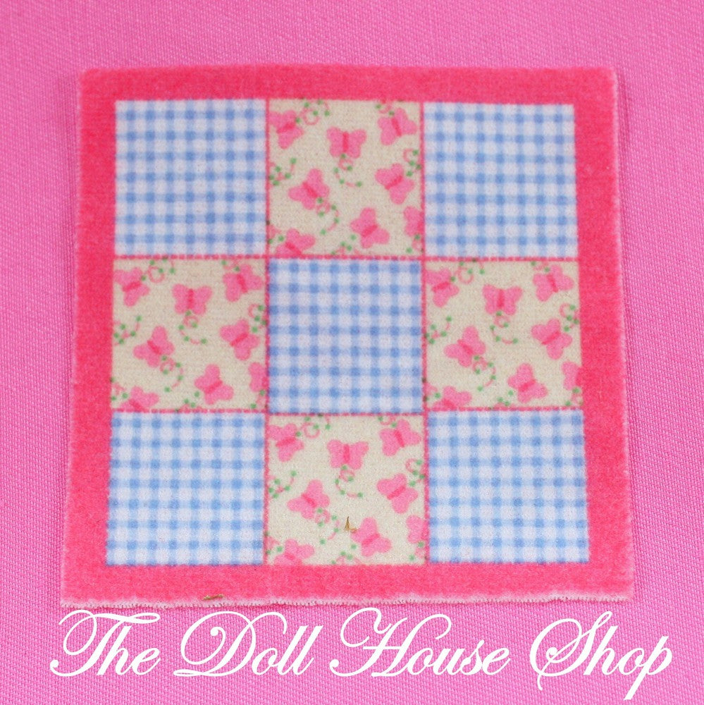 Fisher Price Loving Family Dollhouse Pink Baby Doll Nursery Rug-Toys & Hobbies:Preschool Toys & Pretend Play:Fisher-Price:1963-Now:Dollhouses-Fisher-Price-Blankets & Rugs,Dollhouse,Fisher Price,Kids Bedroom,Loving Family,Nursery Room,Used-The Dollhouse Shop