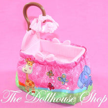 Fisher Price Loving Family Dollhouse Pink Baby Girl Doll Crib Mobile Nursery-Toys & Hobbies:Preschool Toys & Pretend Play:Fisher-Price:1963-Now:Dollhouses-Fisher-Price-Cribs & Cradles,Dollhouse,Fisher Price,Loving Family,Nursery Room,Used-Fisher Price Loving Family Dollhouse pink baby girl crib with mobile, perfect for 2-inch dolls. Shop now at The Dollhouse Shop for fun pretend play!-The Dollhouse Shop