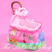 Fisher Price Loving Family Dollhouse Pink Baby Girl Doll Crib Mobile Nursery-Toys & Hobbies:Preschool Toys & Pretend Play:Fisher-Price:1963-Now:Dollhouses-Fisher-Price-Cribs & Cradles,Dollhouse,Fisher Price,Loving Family,Nursery Room,Used-The Dollhouse Shop
