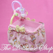 Fisher Price Loving Family Dollhouse Pink Baby Girl Doll Crib Mobile Nursery-Toys & Hobbies:Preschool Toys & Pretend Play:Fisher-Price:1963-Now:Dollhouses-Fisher-Price-Baby,Cribs & Cradles,Dollhouse,Fisher Price,Loving Family,Nursery Room,Pink,Used-Fisher Price Loving Family Dollhouse pink baby girl crib with mobile, perfect for ages 3+. Gently used. Find it now at The Dollhouse Shop!-The Dollhouse Shop