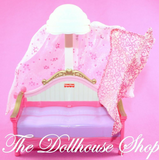 Fisher Price Loving Family Dollhouse Pink Canopy Dolls Bed Kids Bedroom-Toys & Hobbies:Preschool Toys & Pretend Play:Fisher-Price:1963-Now:Dollhouses-Fisher-Price-Bedroom,Dollhouse,Fisher Price,Kids Bedroom,Loving Family,Pink,Used-The Dollhouse Shop