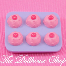 Fisher Price Loving Family Dollhouse Pink Cupcakes Muffin Kitchen Doll Food Tray-Toys & Hobbies:Preschool Toys & Pretend Play:Fisher-Price:1963-Now:Dollhouses-Fisher-Price-Dining Room,Dollhouse,Fisher Price,Food Accessories,Kitchen,Loving Family,Pink,Used-The Dollhouse Shop
