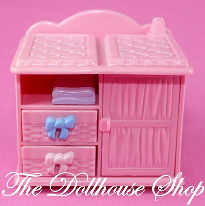 Fisher Price Loving Family Dollhouse Pink Doll Changing Nursery Table-Toys & Hobbies:Preschool Toys & Pretend Play:Fisher-Price:1963-Now:Dollhouses-Fisher-Price-Dollhouse,Fisher Price,Kids Bedroom,Loving Family,Nursery Room,Pink,Twin Time,Used-The Dollhouse Shop