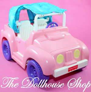 Fisher Price Loving Family Dollhouse Pink Dream Cruiser Jeep Car-Toys & Hobbies:Preschool Toys & Pretend Play:Fisher-Price:1963-Now:Dollhouses-Fisher-Price-Cars Vans & Campers,Dollhouse,Dream Dollhouse,Fisher Price,Loving Family,New Boxed Sets-The Dollhouse Shop